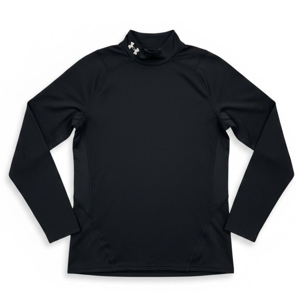 UNDER ARMOUR COLDGEAR® Men's Fitted MOCK NECK Shirt Long Sleeve Black MEDIUM